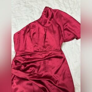 Elegant Red Satin Dress